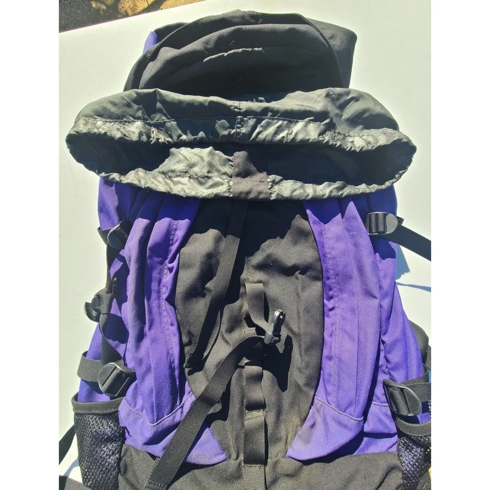 Vintage The North Face Purple Black Hiking Backpack Rucksack Gorpcore Daypack